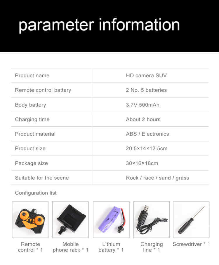 1:18 RC Car with 720P HD Camera - WiFi FPV Climbing SUV Toy | KidsToyLover