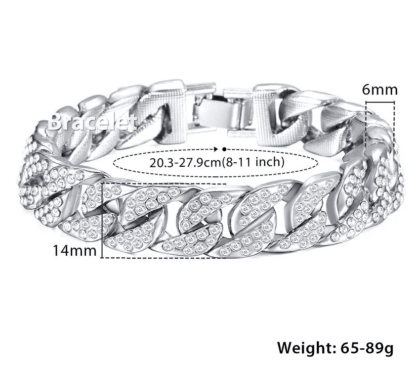 18k Gold & Diamond Laced Cuban Chain Bracelet