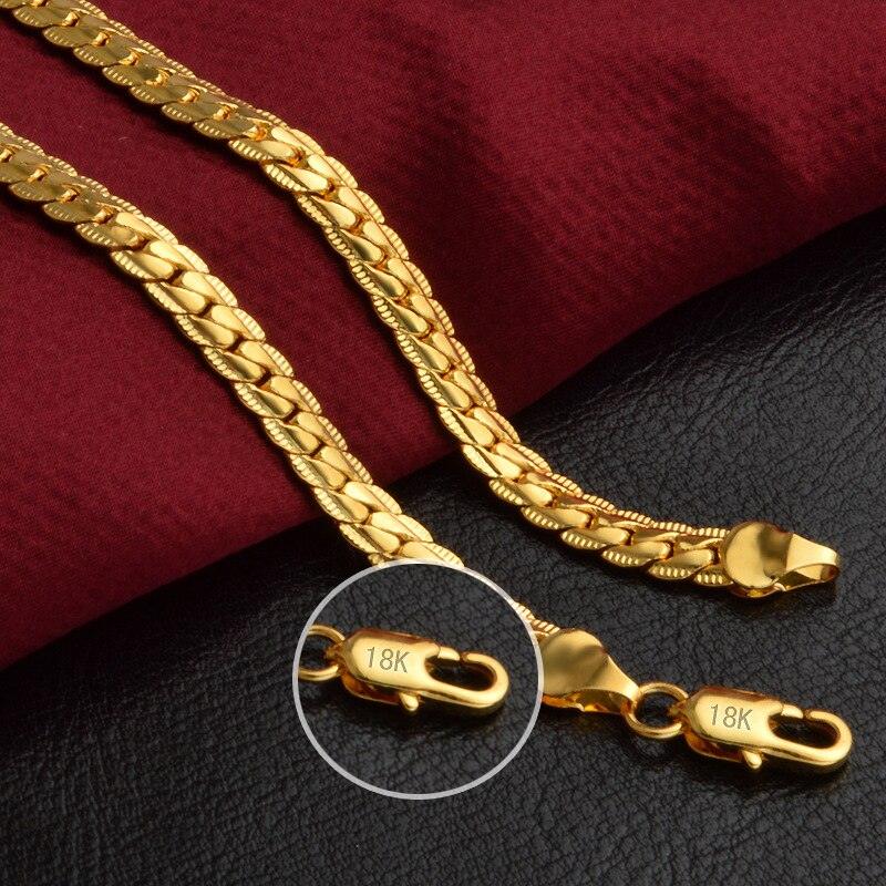 18k Gold Side Chain Necklaces