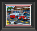"CHARIOT OF THE BRAVE" FRAMED FIRE TRUCK BY RYAN LEWIS - LTD ED /77, 29.5"X25.5"