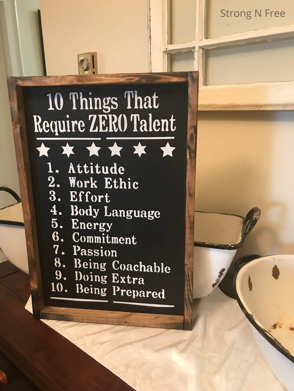 12" x 18, Ten Things that take zero Talent |  wooden sign  |  wedding gift |  rustic wooden sign |  farmhouse decor