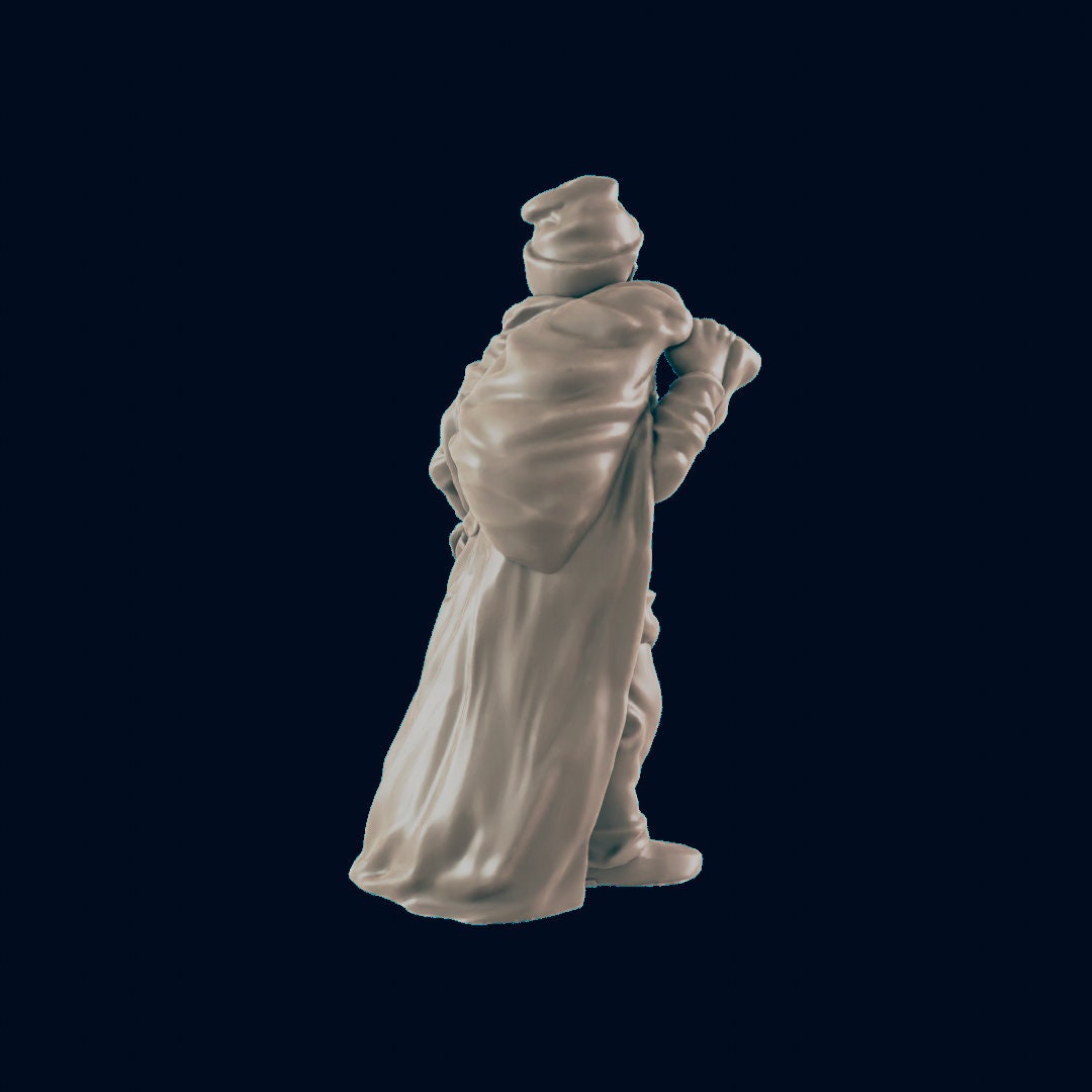 Male Half-Orc Traveler - EC3D | DnD | Male | Villager | Fighter | Adventurer | 32mm | Pathfinder | commoner | TTRPG | Wargaming |