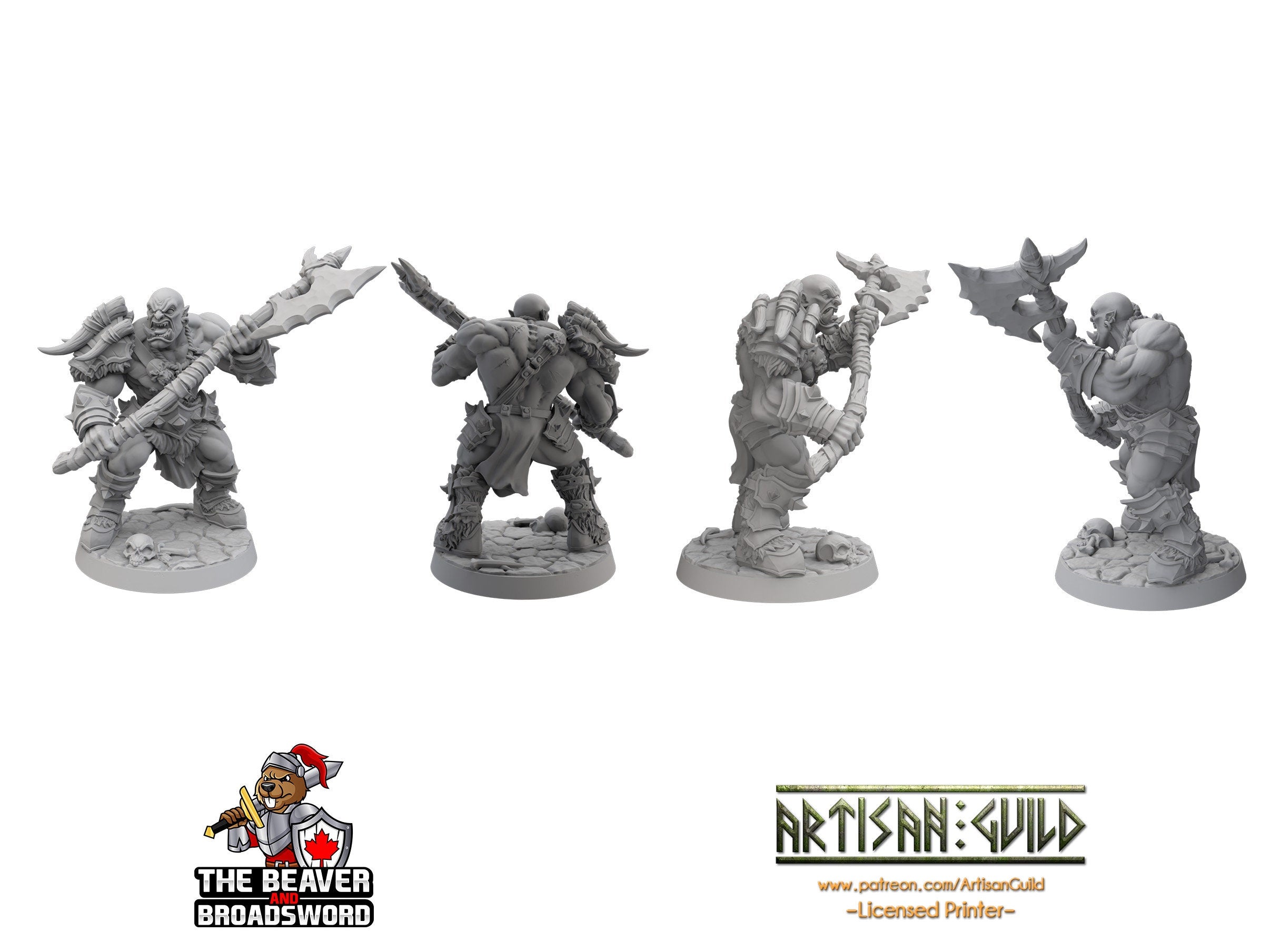 12 Orc Barbarian dnd mini set - Artisan Guild | Barbarian | Ranger| Fighter | Goblinoid, Pathfinder, TTRPG, Wargaming Monster, Pack, Bundle