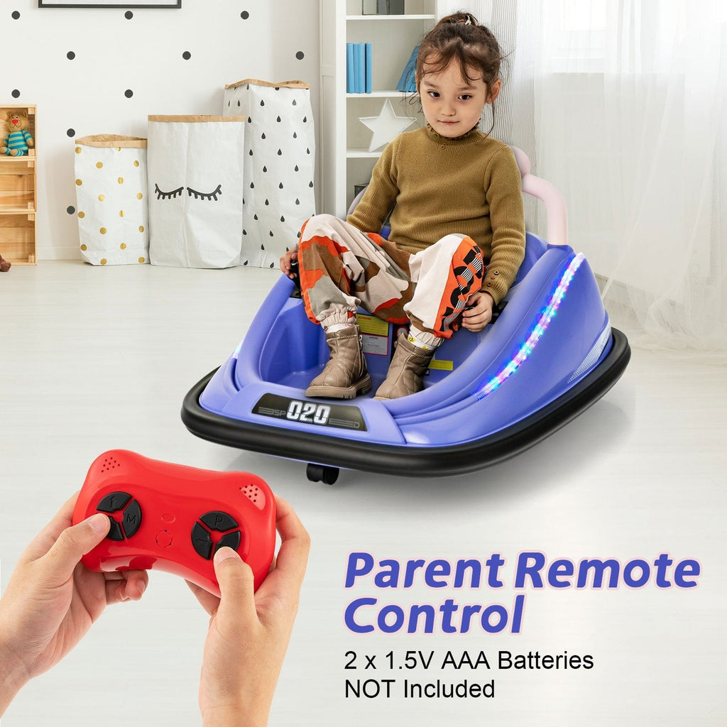 12V Kids Bumper Car Ride on Toy with Remote Control and 360 Degree Spin Rotation-Black