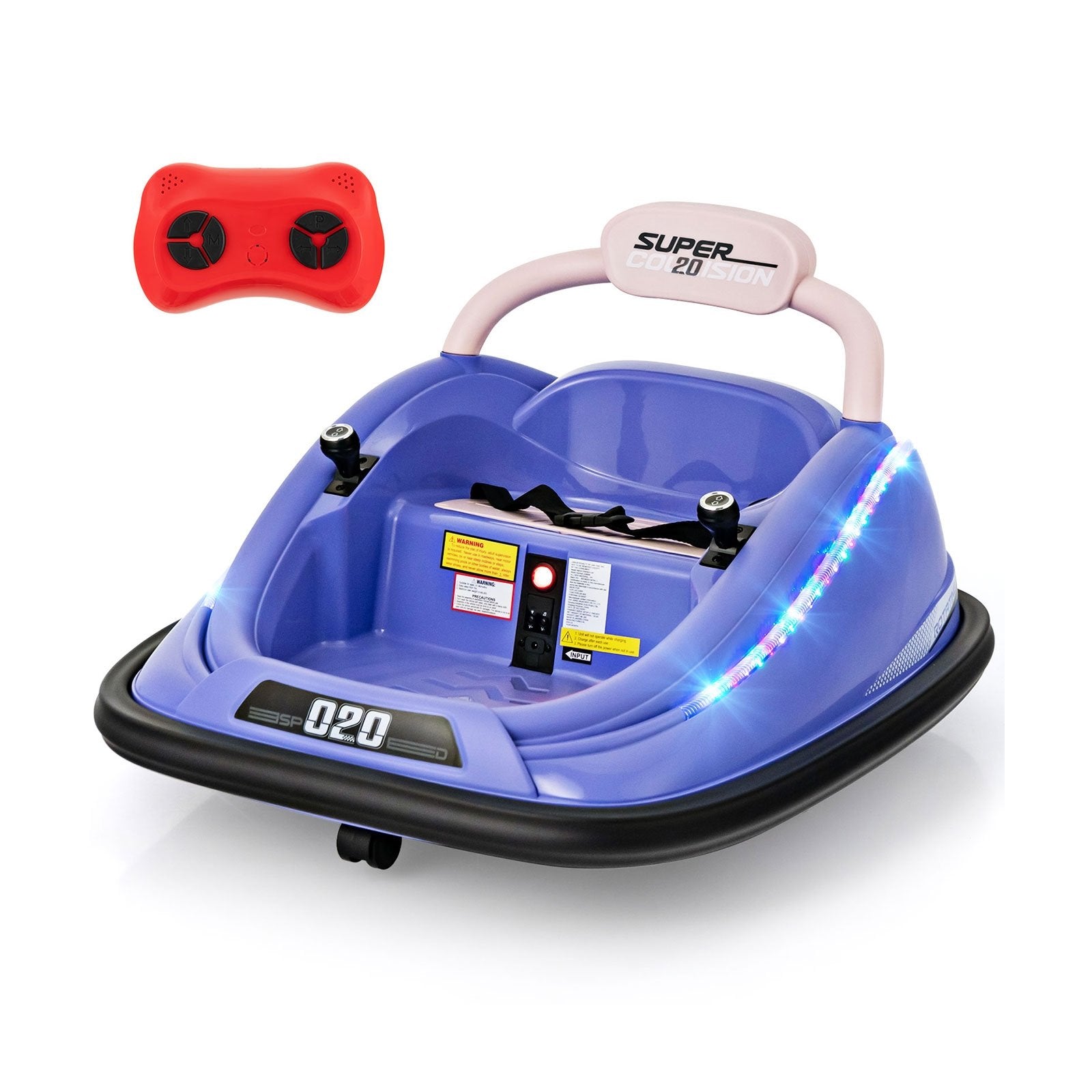 12V Kids Bumper Car Ride on Toy with Remote Control and 360 Degree Spin Rotation-Black