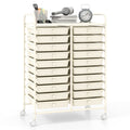 20 Drawers Rolling Storage Cart Studio Organizer-Beige