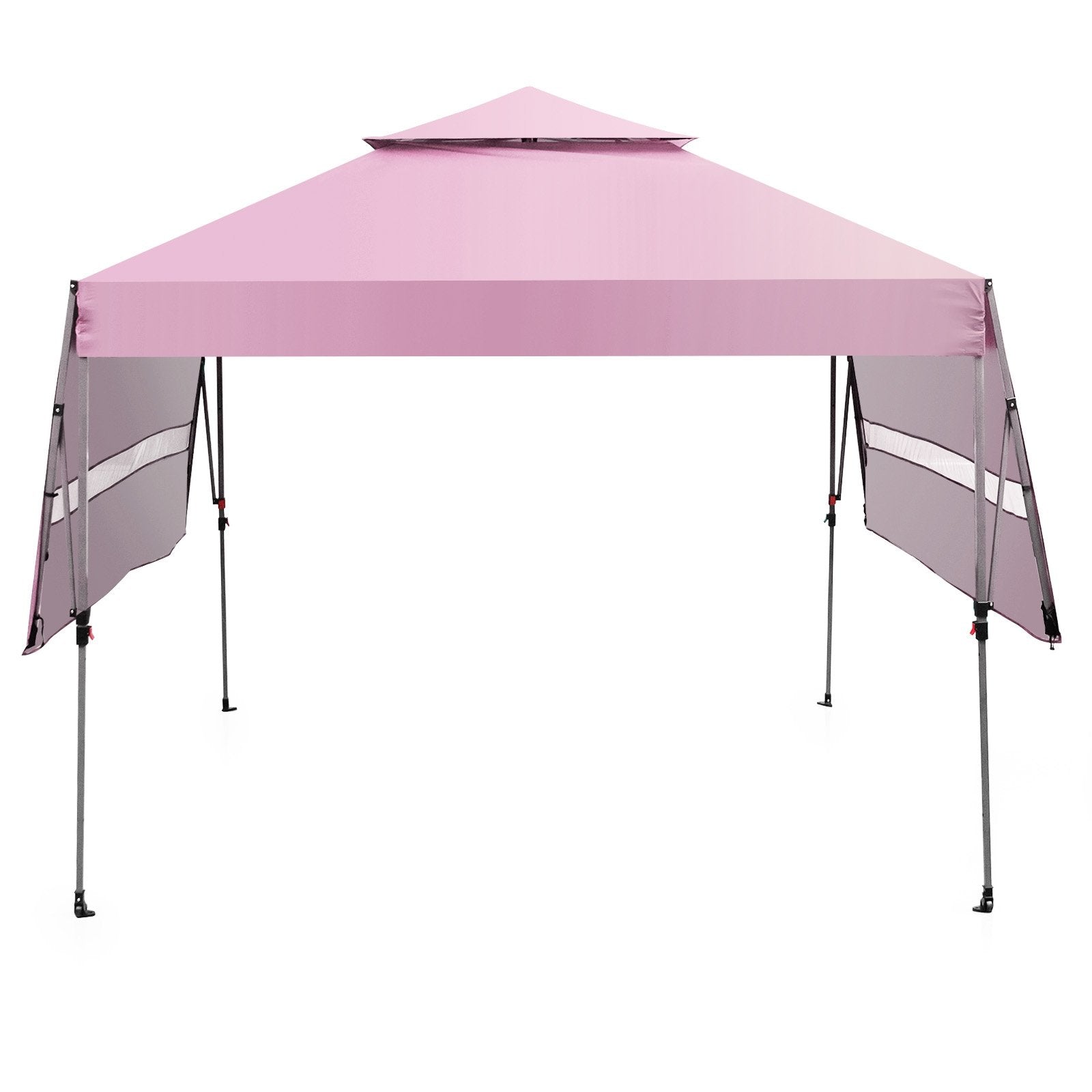 10 x 17.6 Feet Outdoor Instant Pop-up Canopy Tent with Dual Half Awnings-Black