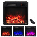 18 Inch 750W/1500W Electric Fireplace Insert with Remote Control and Adjustable Flame Colors