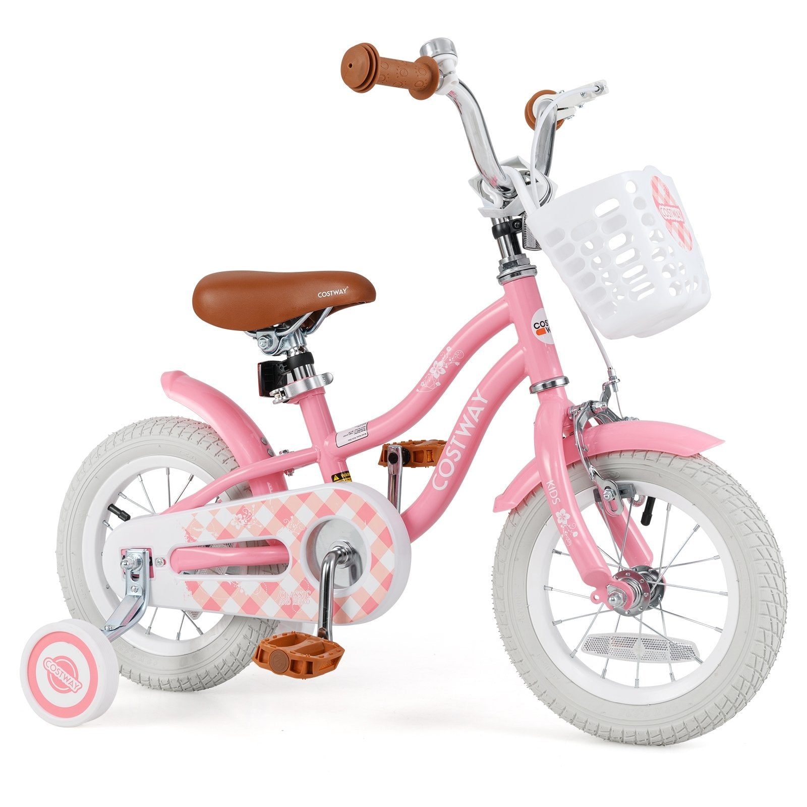 12 Inch Kids Bike with Training Wheels and Basket for Boys Girls 3-4 Years Old