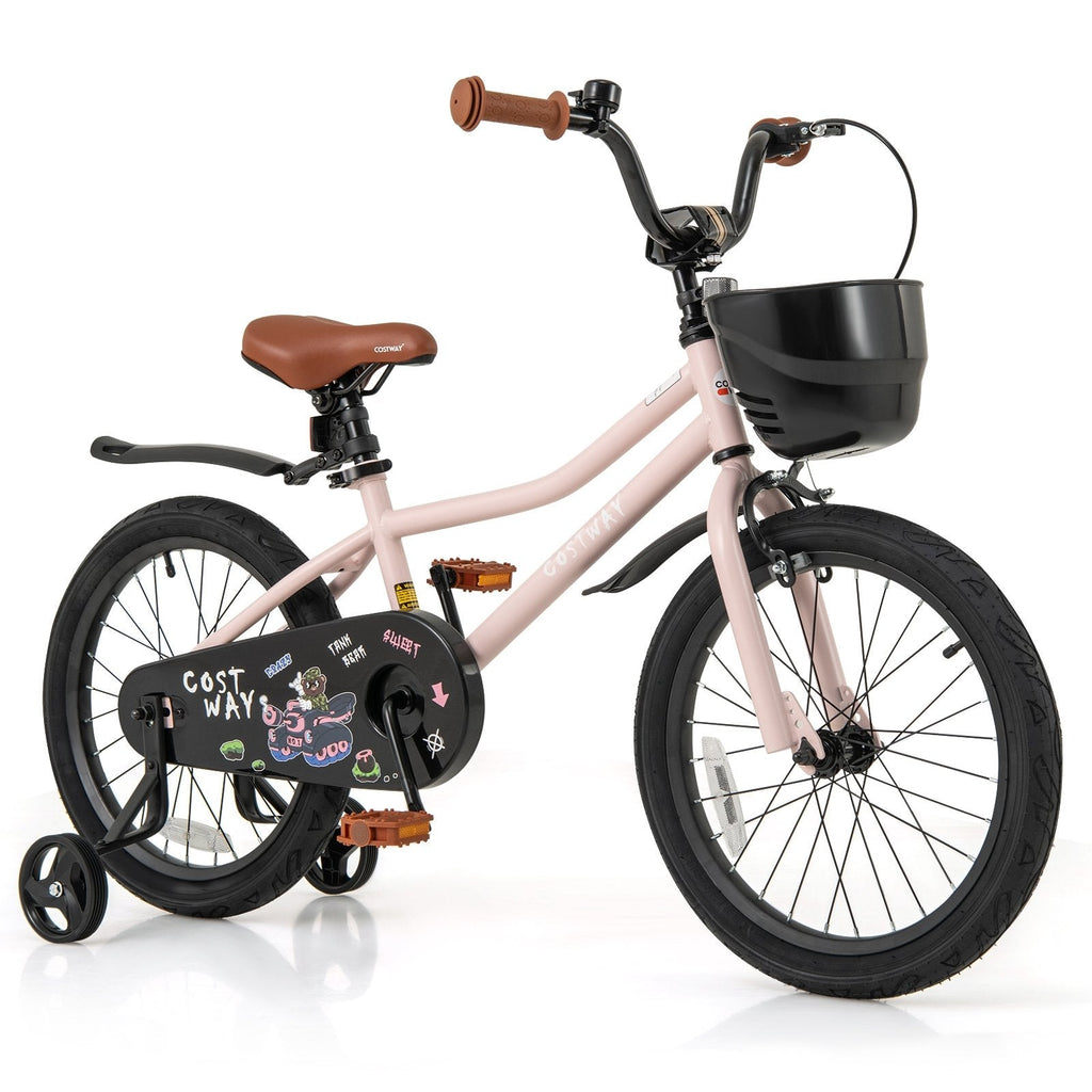 12 Inches Kids Bike with Basket and Adjustable Handlebar for 3-4 Years Old