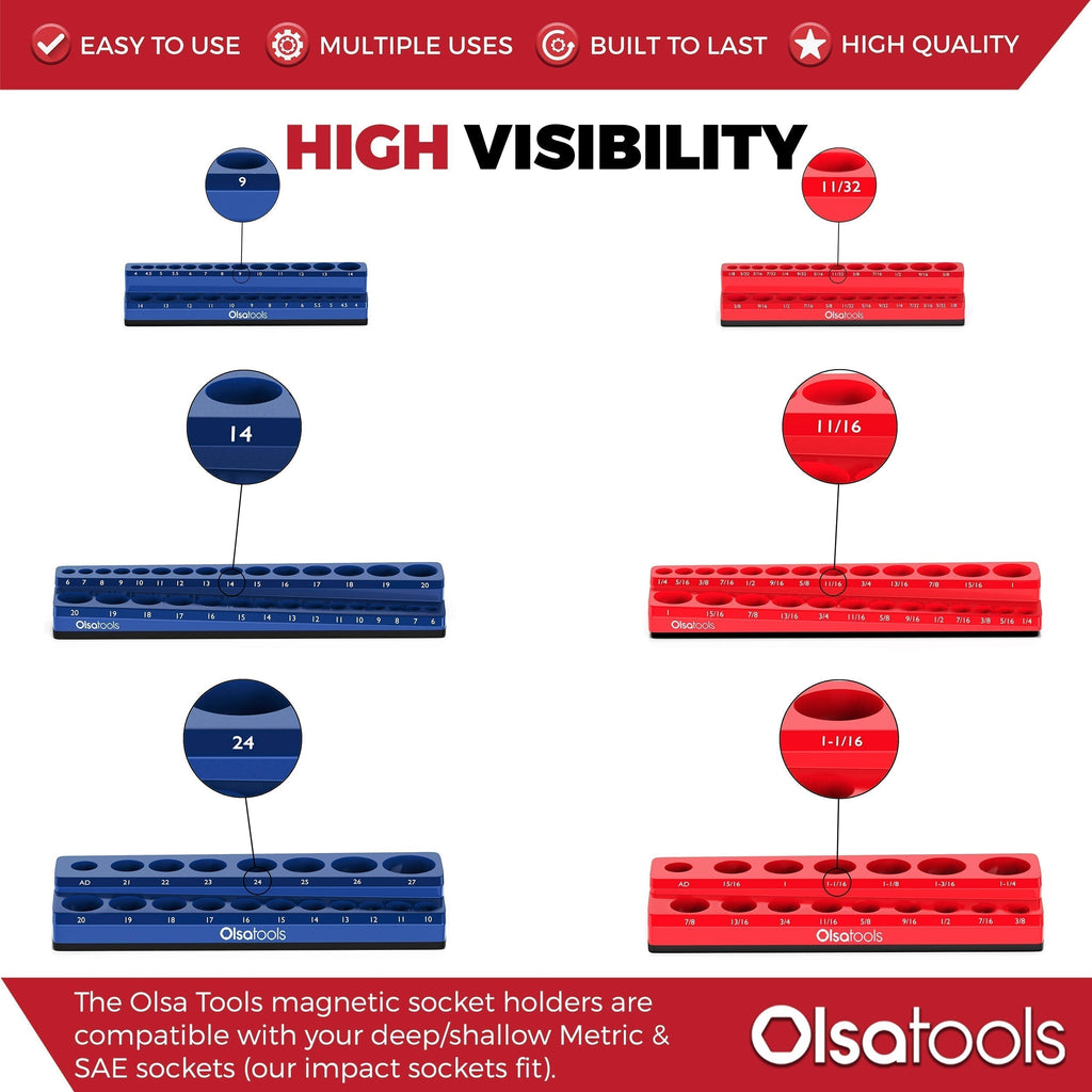 2-Row Magnetic Socket Holders