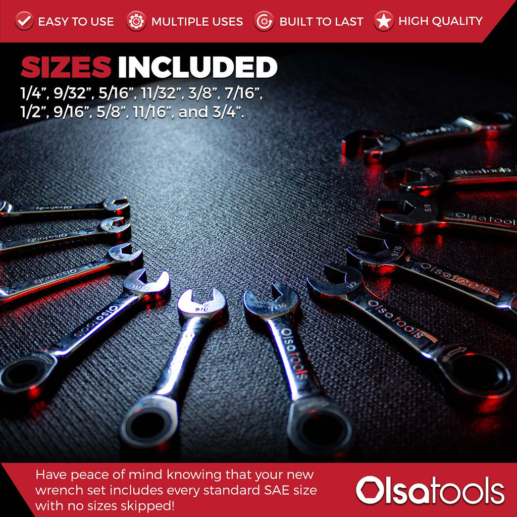 120 Tooth Stubby Ratcheting Wrench Set