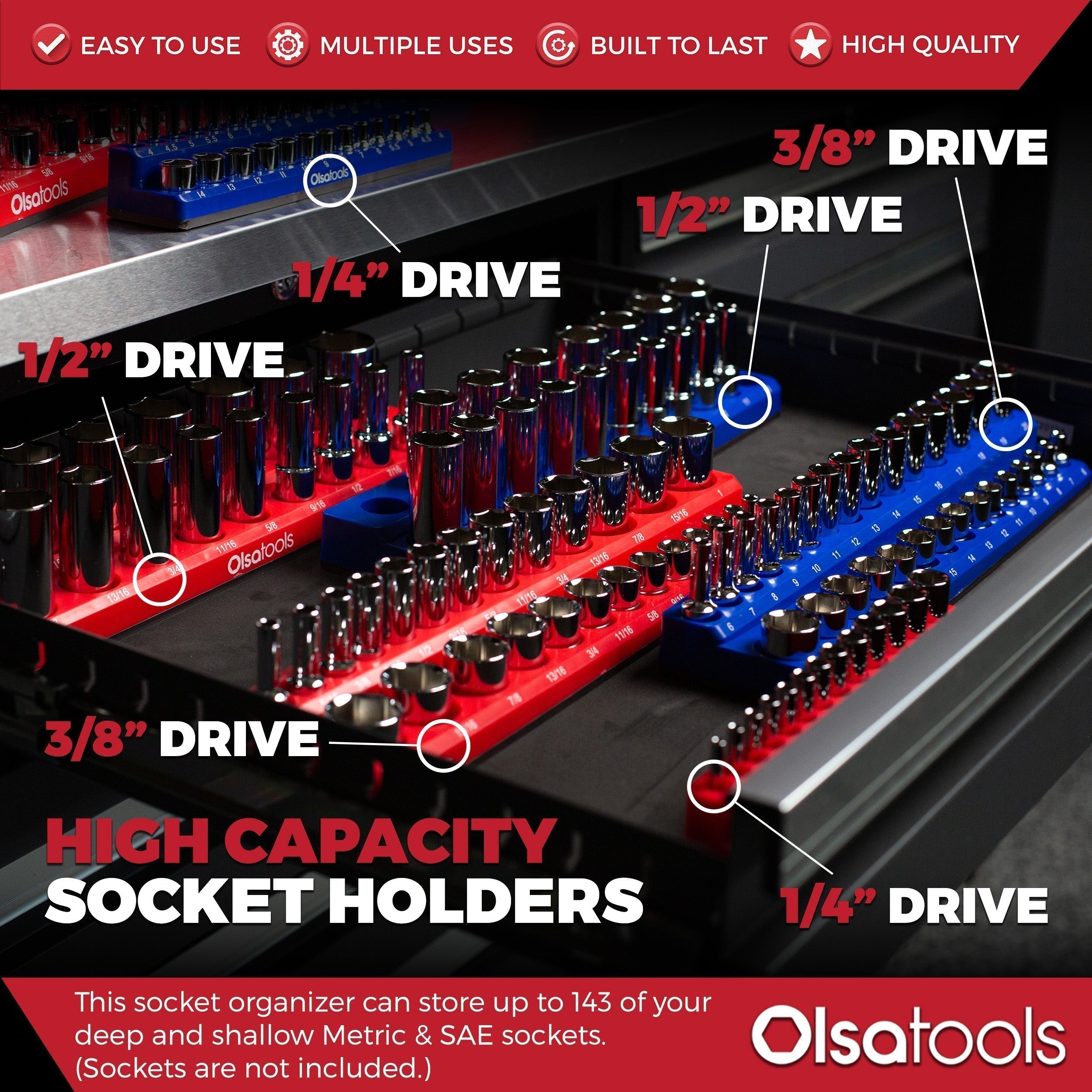 2-Row Magnetic Socket Holders