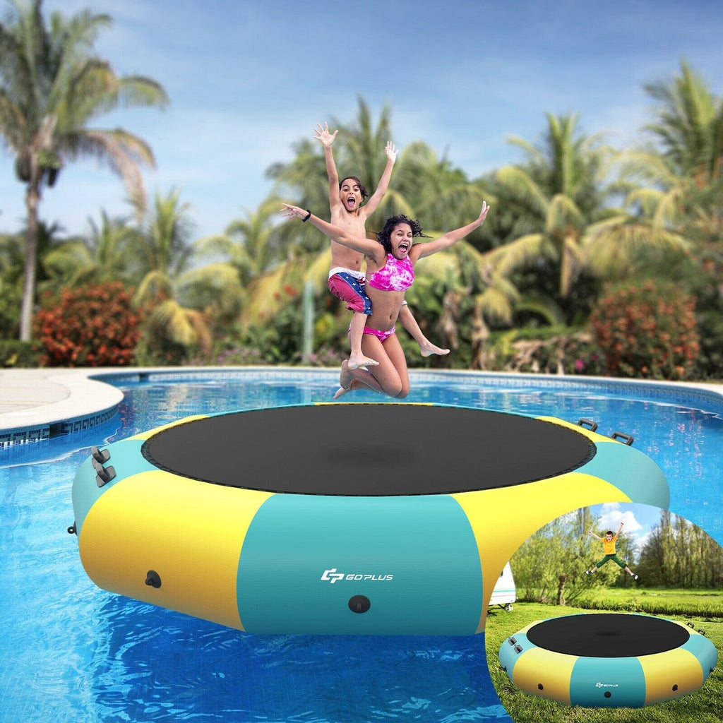 10 Feet Inflatable Splash Padded Water Bouncer Trampoline-Blue