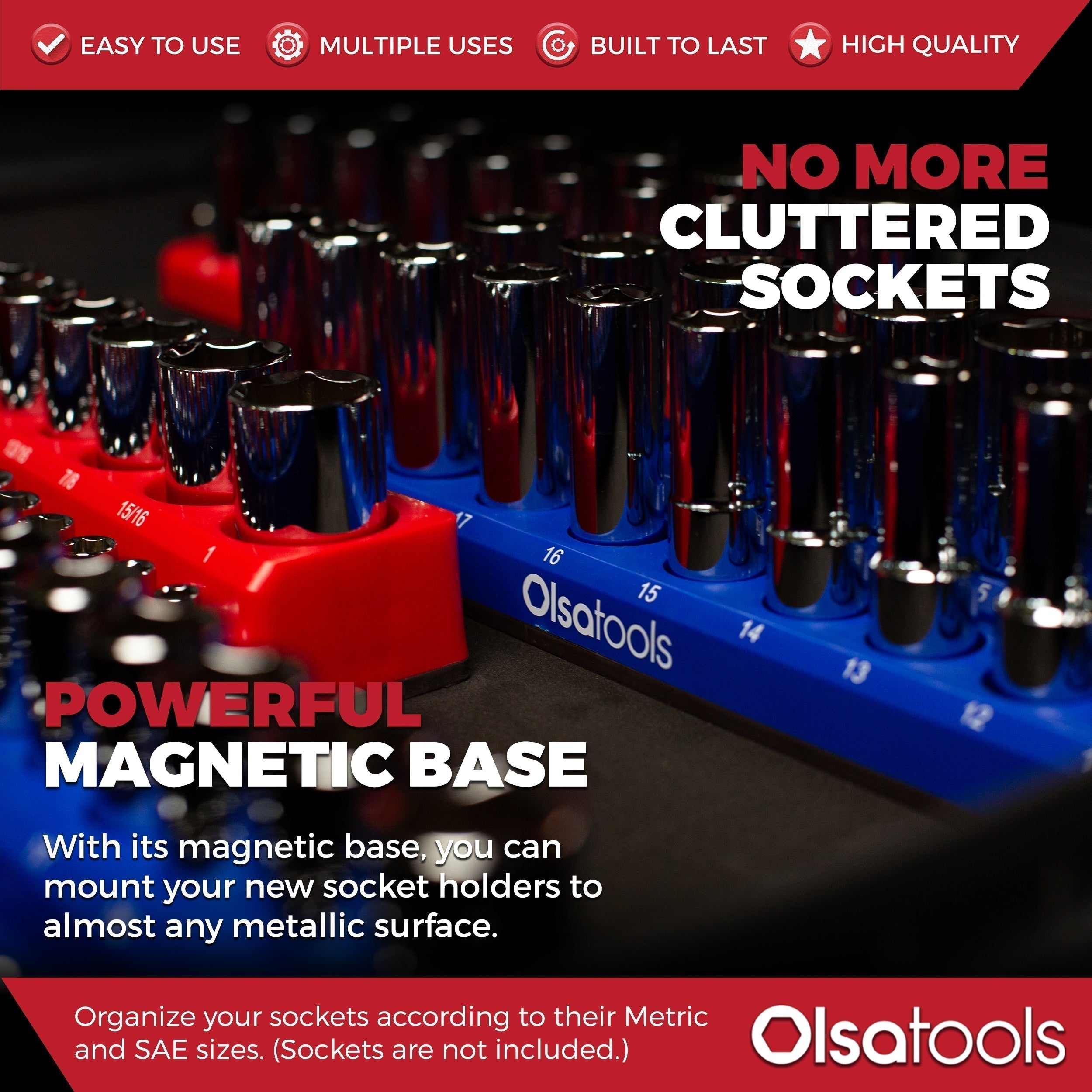 2-Row Magnetic Socket Holders