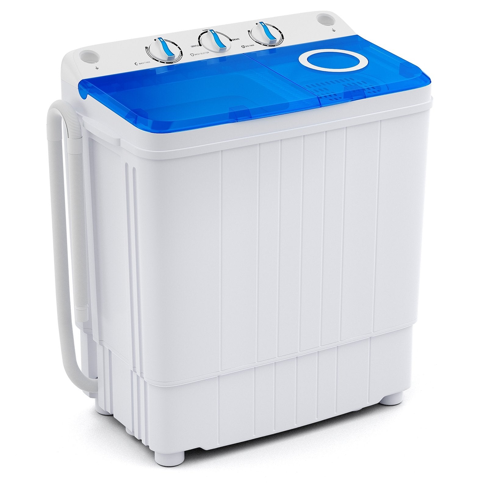 17.6 lbs Portable Washing Machine with Drain Pump-Blue