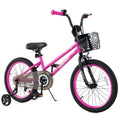 18 Inch Kids Bike Adjustable Bicycle with Front Basket for Children Aged 4-8 Years Old