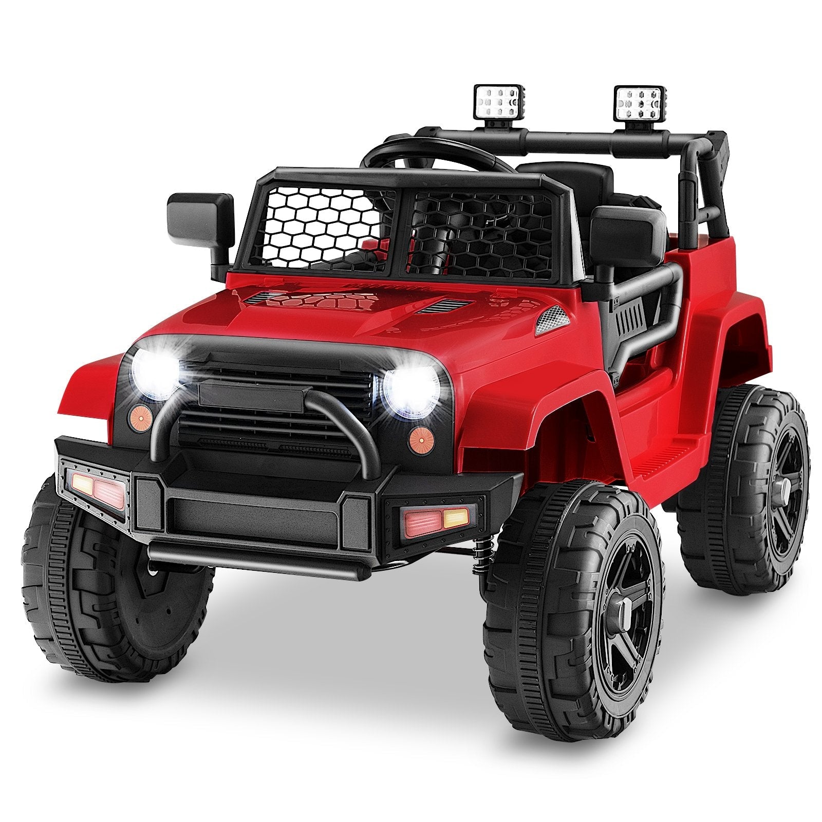 12V Kids Ride On Truck with Remote Control and Headlights-Black