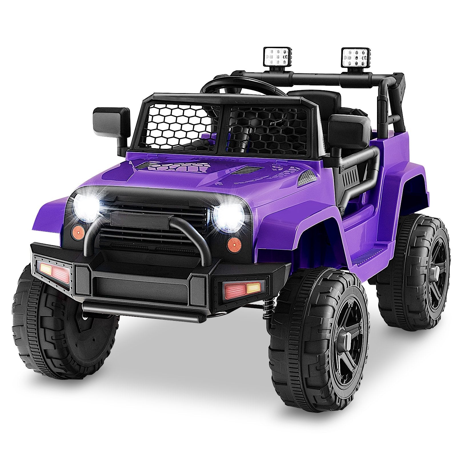 12V Kids Ride On Truck with Remote Control and Headlights-Black
