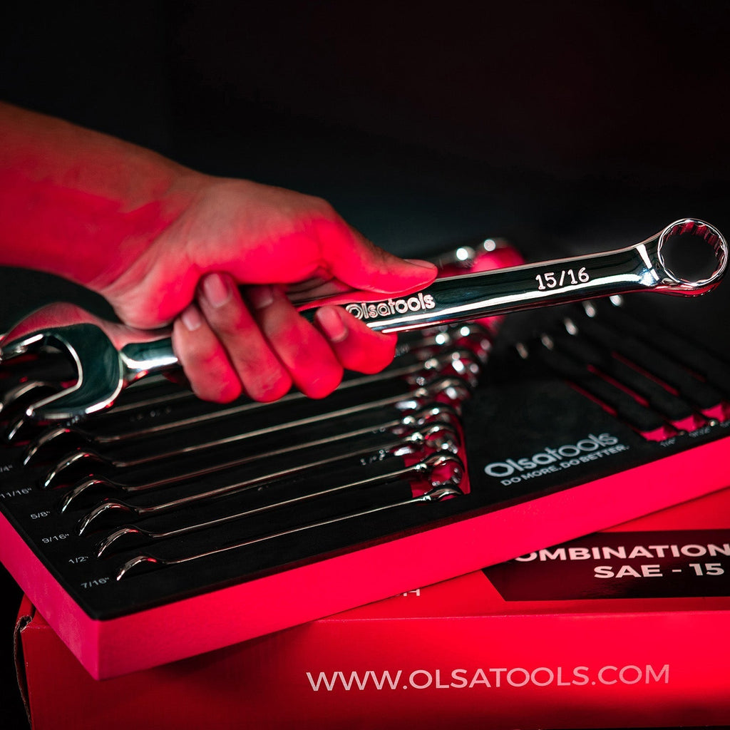 15 Pc Combination Wrench Set | 15-Degree Angle Offset