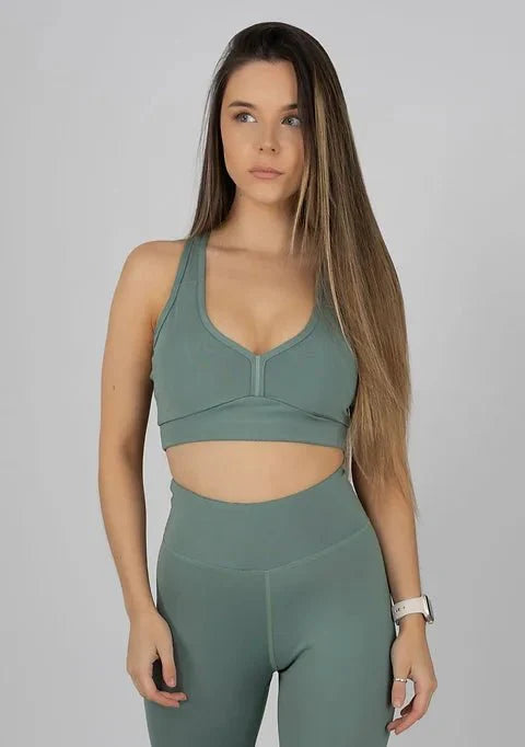 2 Piece Sportsbra And Overlay Top