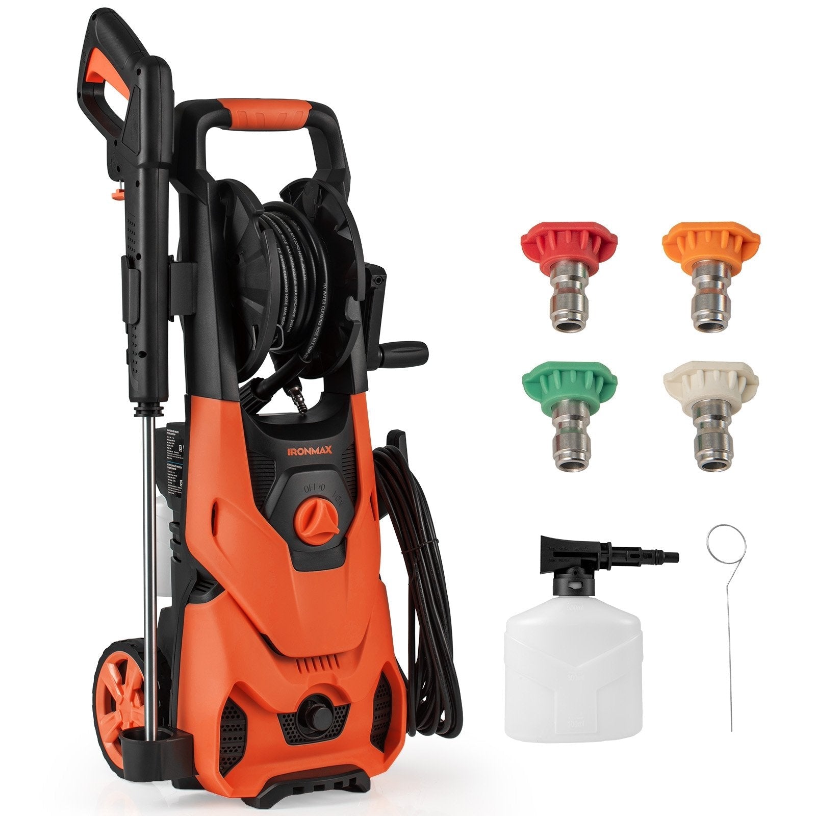 2150PSI Electric Pressure Washer 1.2GPM with 4 Quick Connect Nozzles and Foam Cannon-Green