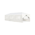 10 x 30 Feet Outdoor Canopy Tent with 6 Removable Sidewalls and 2 Doorways-White