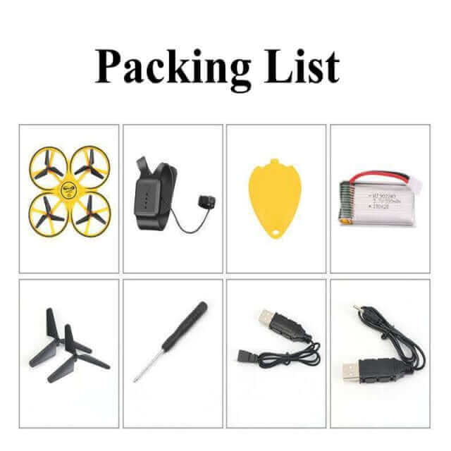 2024 New Mini Quadcopter Drone with Smart Watch & Gesture Control for Kids