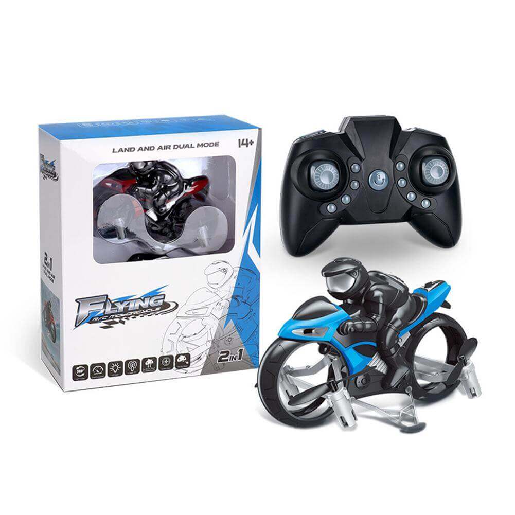 2.4GHz RC Motorcycle 2 In 1 Land Air Flying Motos Drone Toys With 360 Degree Rotation Drift Electric Motorcycle For Children