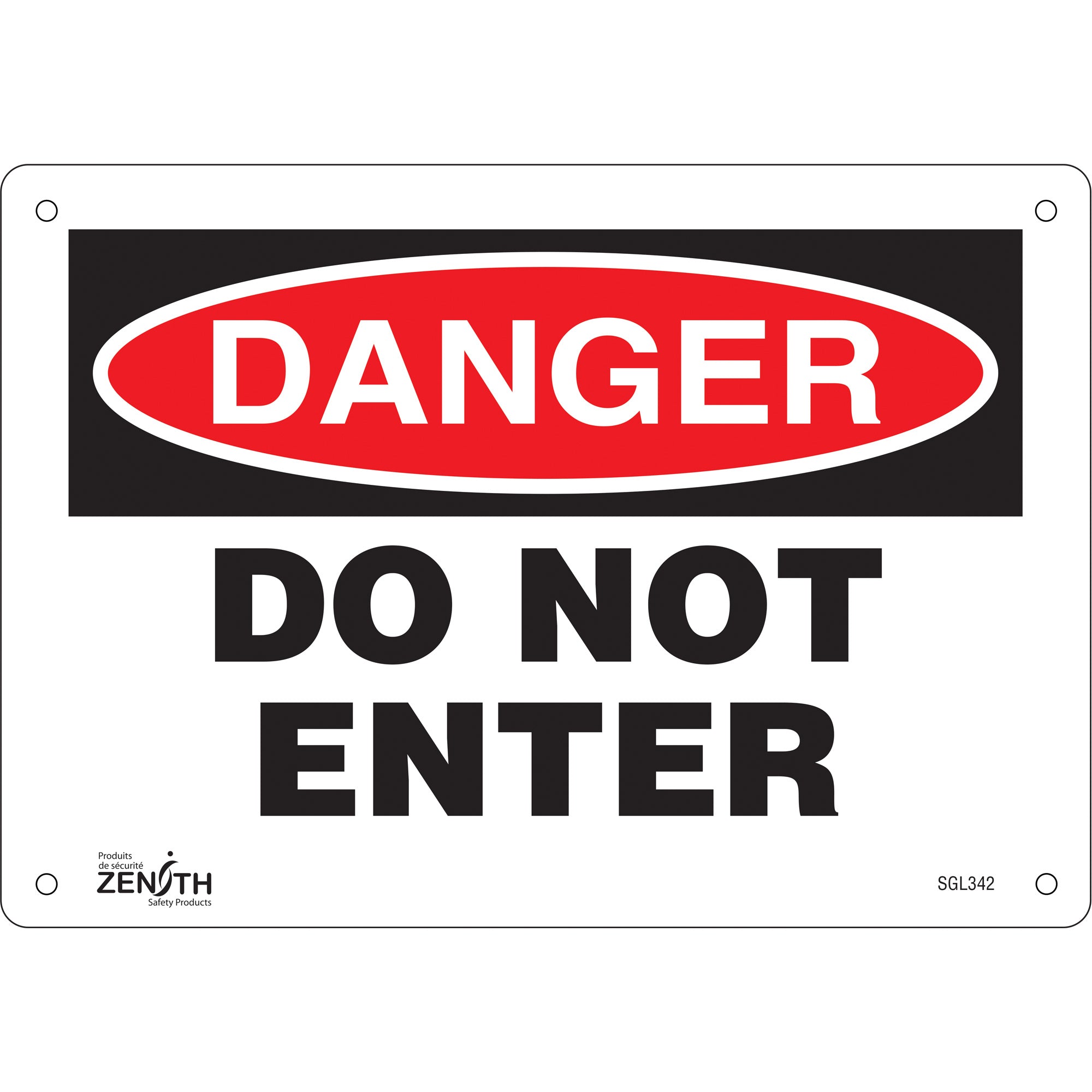 "Do Not Enter" Sign, 7" x 10", Plastic, English