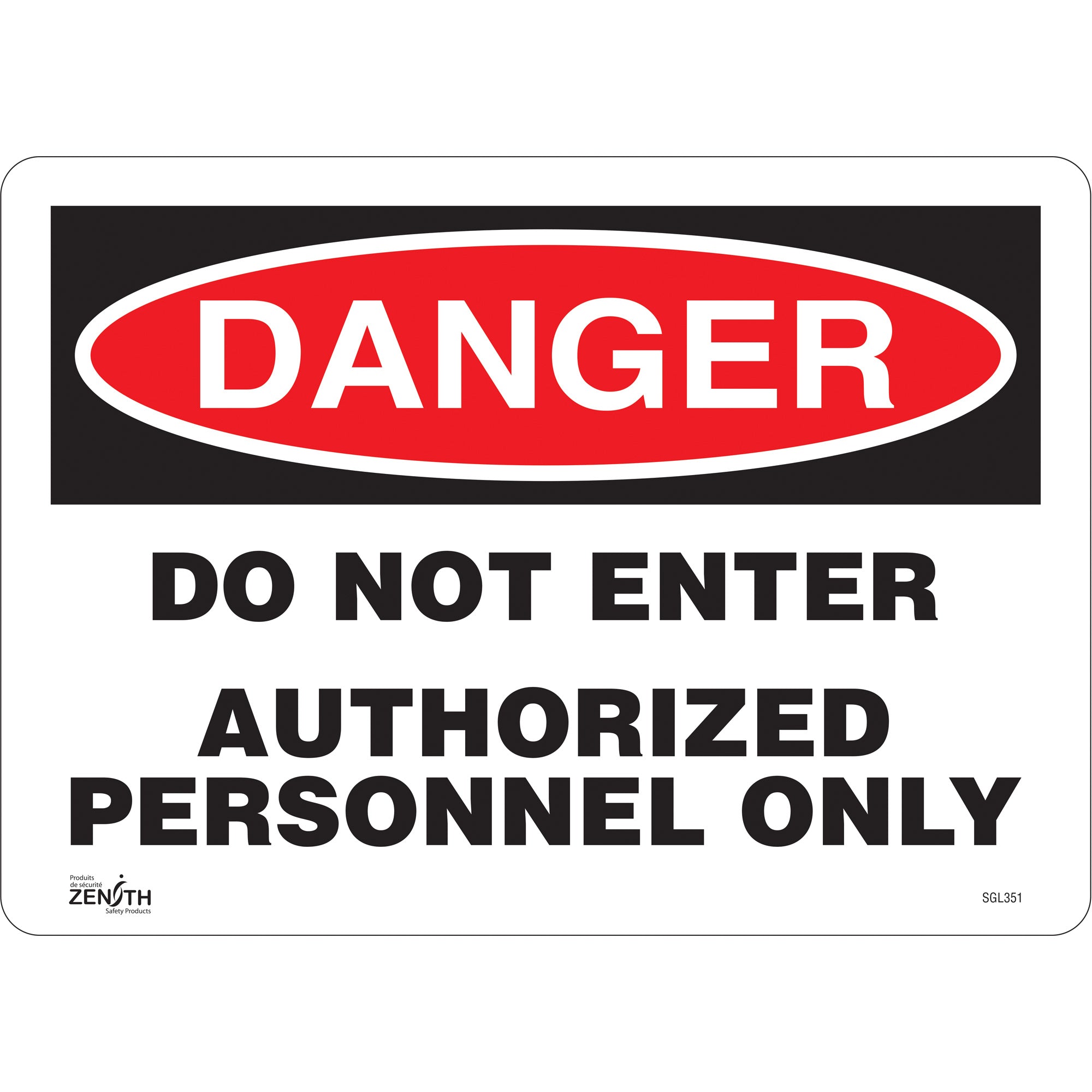"Authorized Personnel Only" Sign, 10" x 14", Plastic, English