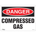 "Compressed Gas" Sign, 10" x 14", Aluminum, English