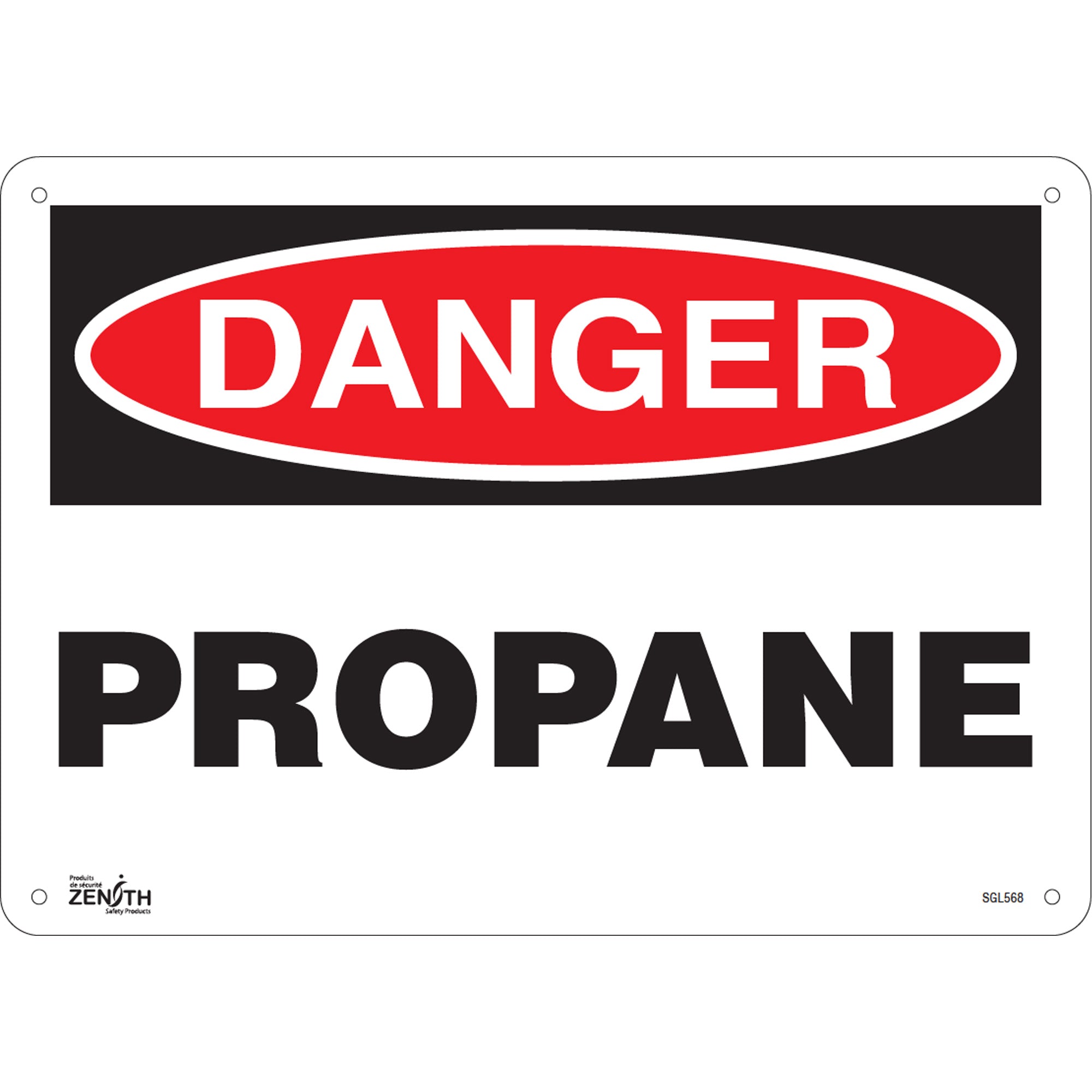 "Propane" Sign, 10" x 14", Aluminum, English