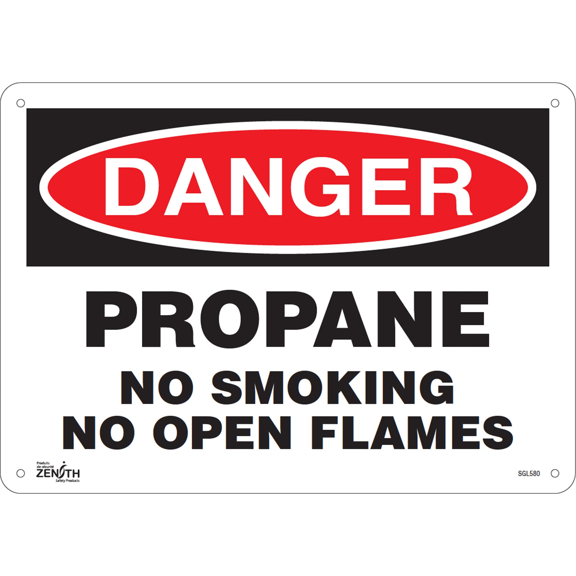 "No Smoking" Sign, 10" x 14", Aluminum, English