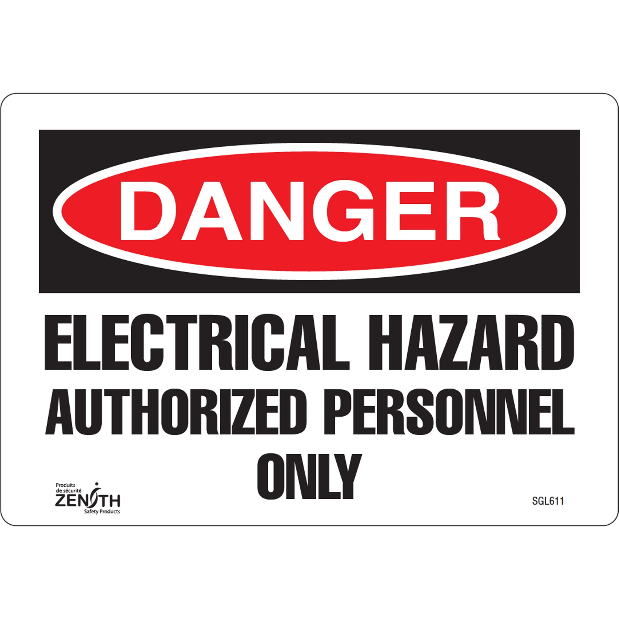 "Authorized Personnel Only" Sign, 7" x 10", Vinyl, English