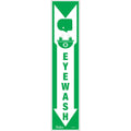 "Eye Wash" Sign, 18" x 4", Vinyl, English with Pictogram