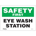 "Eye Wash Station" Sign, 7" x 10", Vinyl, English