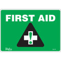 "First Aid" Sign, 7" x 10", Vinyl, English with Pictogram