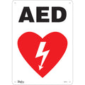 "AED" Sign, 14" x 10", Plastic, English with Pictogram