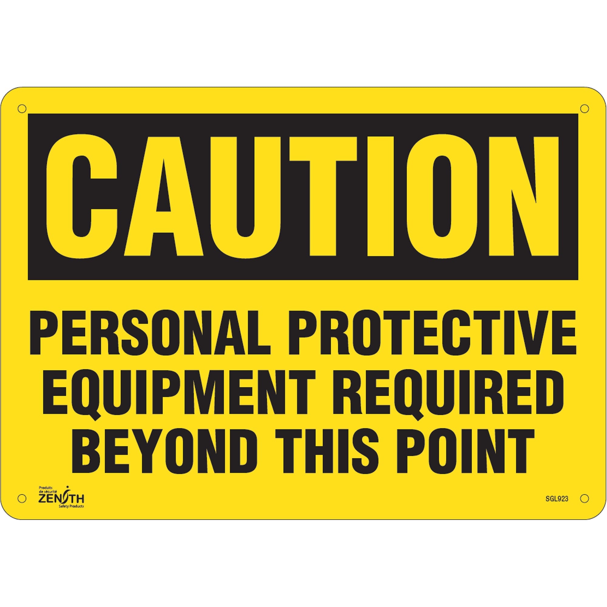 "Personal Protective Equipment Required" Sign, 10" x 14", Plastic, English