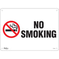 "No Smoking" Sign, 10" x 14", Aluminum, English with Pictogram