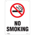 "No Smoking" Sign, 14" x 10", Aluminum, English with Pictogram