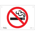 "No Smoking" Sign, 7" x 10", Plastic, Pictogram