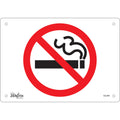 "No Smoking" Sign, 7" x 10", Aluminum, Pictogram
