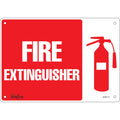 "Fire Extinguisher" Sign, 7" x 10", Plastic, English with Pictogram