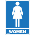 "Women" Sign, 14" x 10", Plastic, English with Pictogram