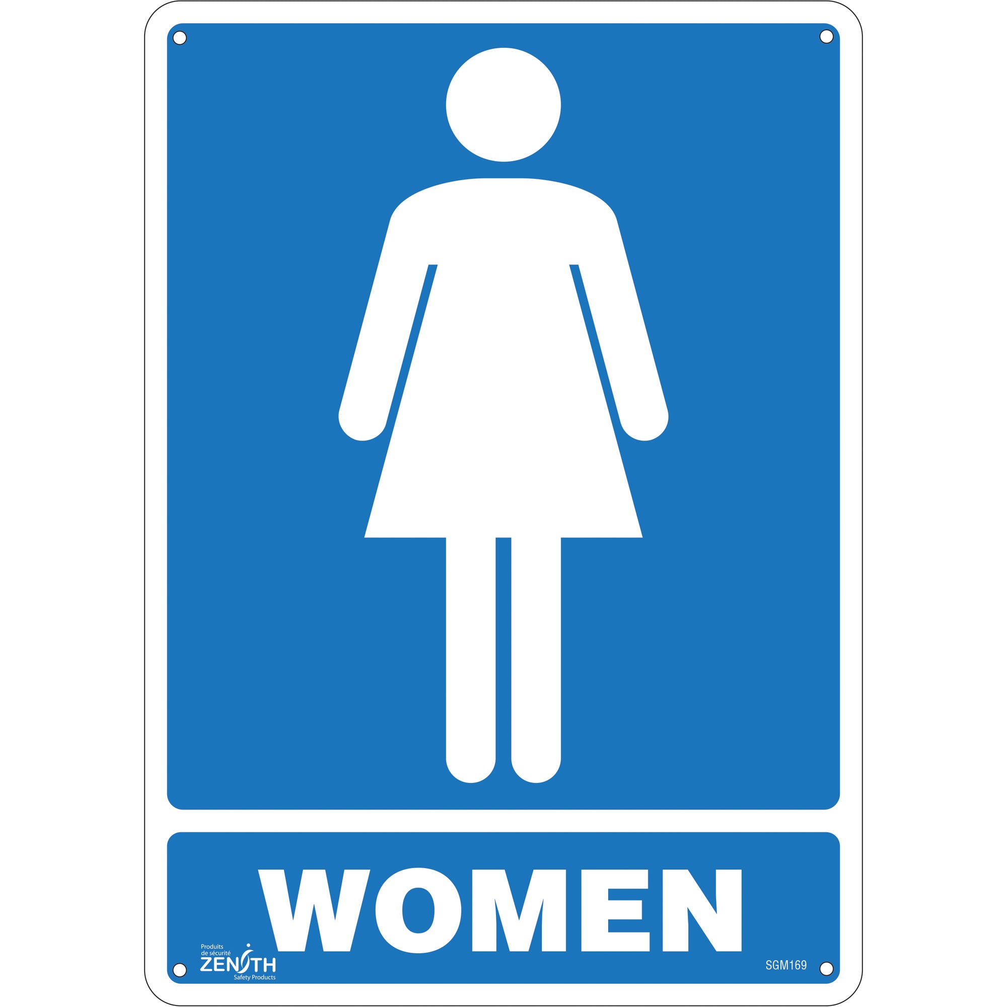 "Women" Sign, 14" x 10", Plastic, English with Pictogram