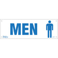 "Men" Sign, 4" x 12", Plastic, English with Pictogram