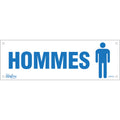 "Hommes" Sign, 4" x 12", Plastic, French with Pictogram