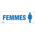 "Femmes" Sign, 4" x 12", Plastic, French with Pictogram